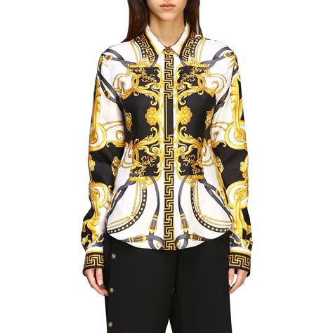 versace white shirt women|Versace long sleeve shirts women's.